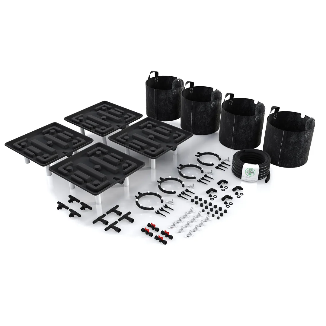 15 Gal - 25 Gal Grow Bundle: 22" Ez-Pz Runoff Tray, Ez-Pz Bubbler Manifold, Grow Bags, & Accessories - Image 2