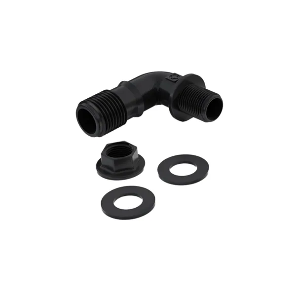 3/8" MPT Elbow w/ Nut & Gaskets - 1/2" MPT or 3/4" Barb