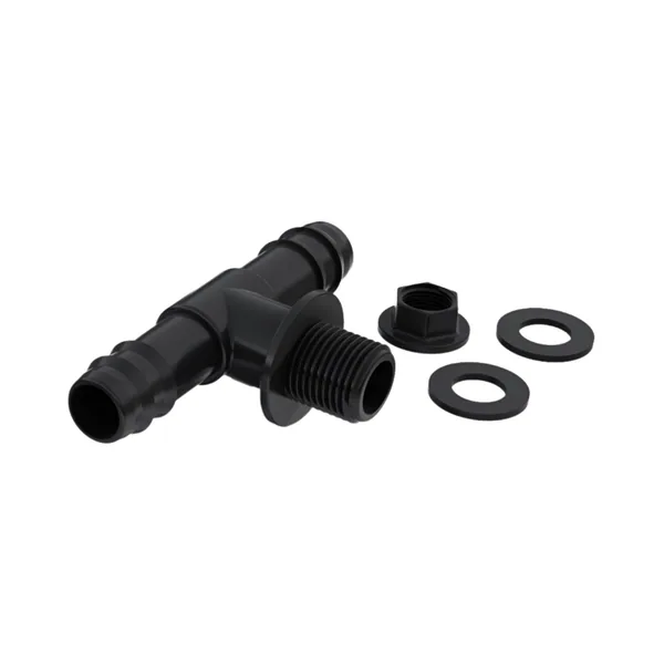 3/8″ MPT w/ Nut & Gaskets - 3/4″ Barb Tee