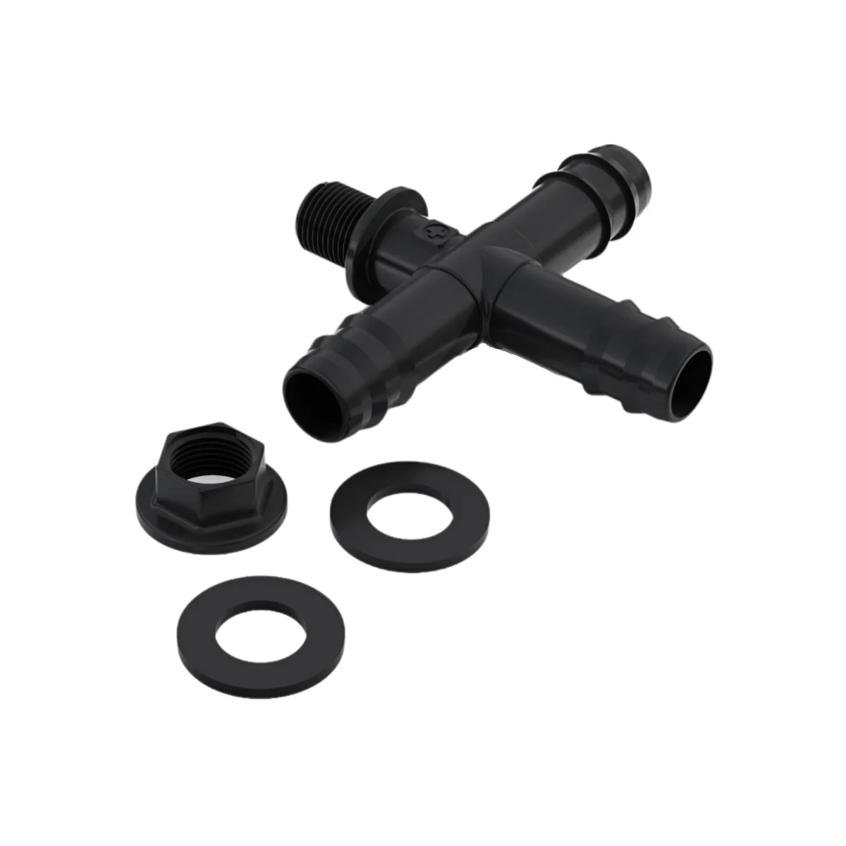 3/8" MPT w/ Nut & Gaskets - 3 Way 3/4" Barb - Image 2