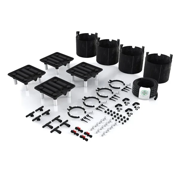 5 Gal - 10 Gal Grow Bundle: 15.5" Ez-Pz Runoff Tray, Ez-Pz Bubbler Manifold, Grow Bags, & Accessories - Image 2