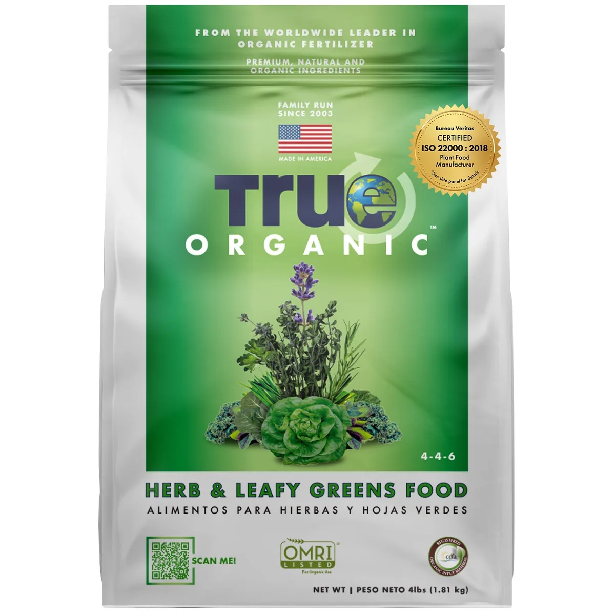 True Organic 4 lbs Herbs & Leafy Greens Food - Image 2