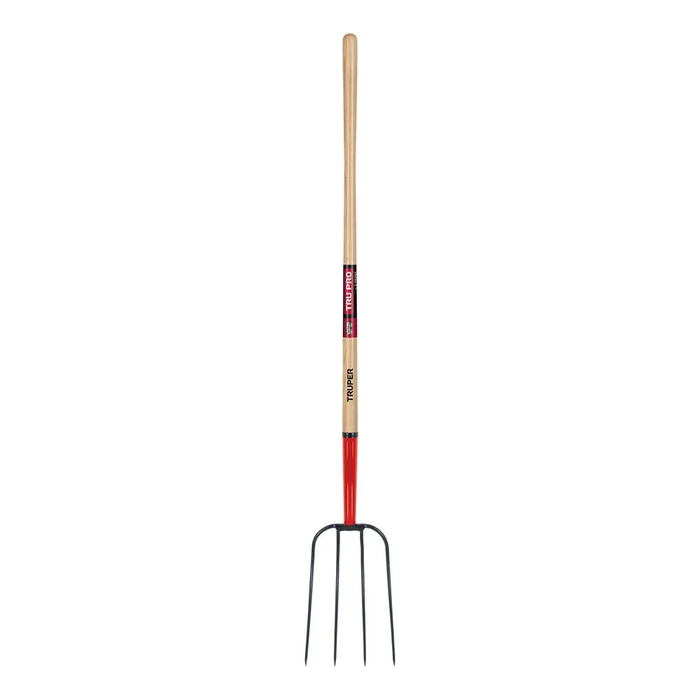 Truper 4 Tine Manure Fork Ash Handle - Image 2