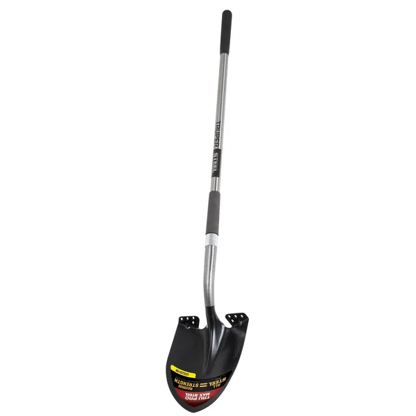 Truper Round Point New Max Long Steel Handle Shovel