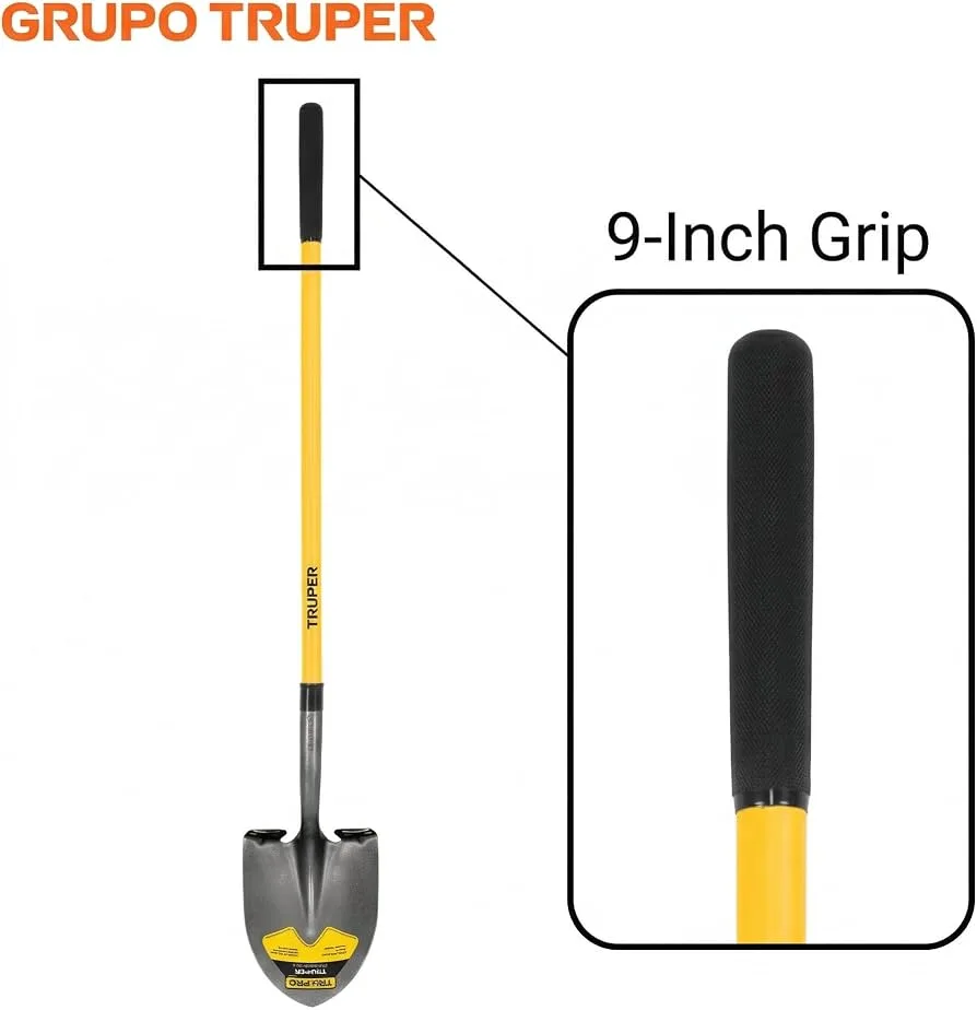 Truper Trupro Round Point Shovel Long Handle Fiberglass - Image 2