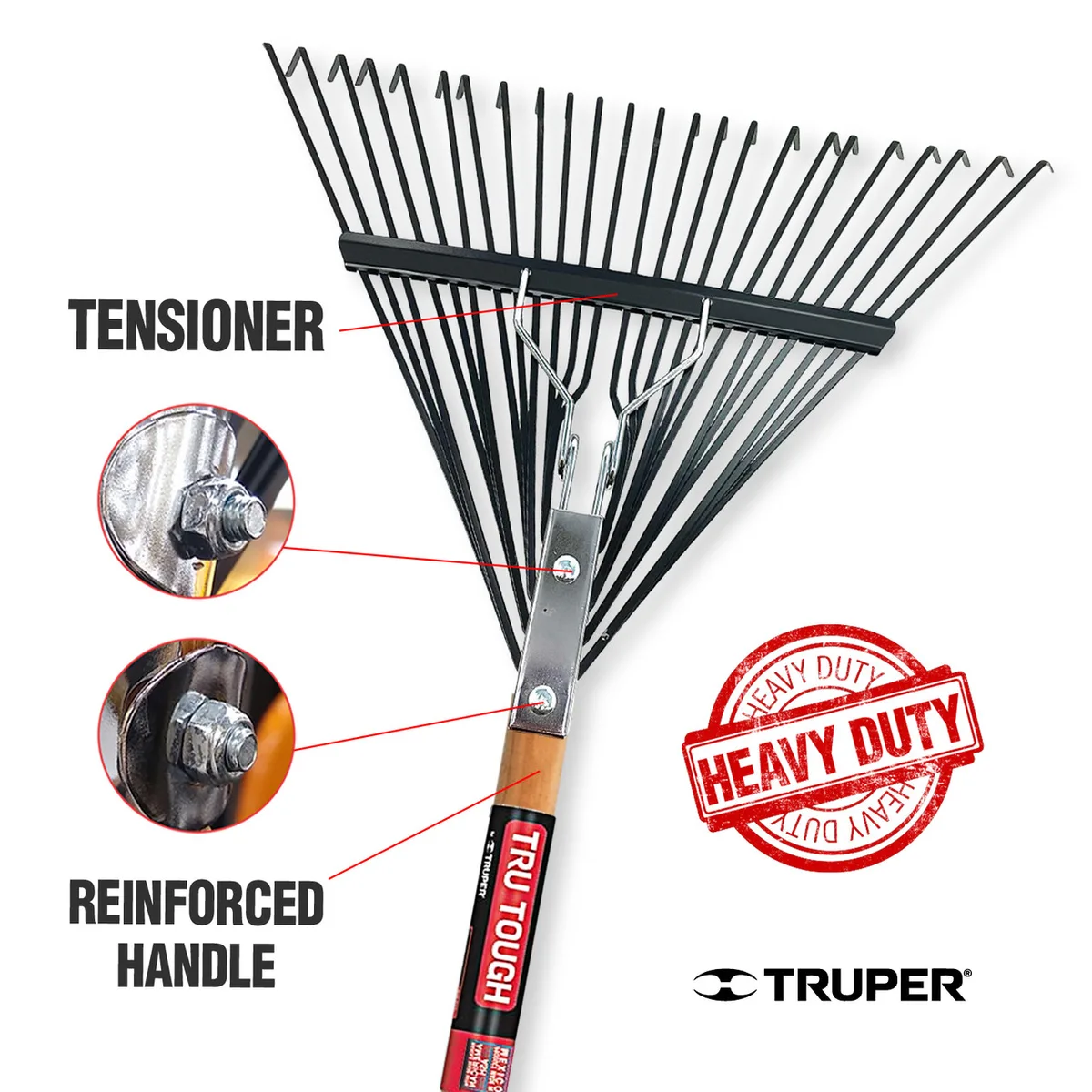 Truper Trutough 24" Steel Rake - Image 2