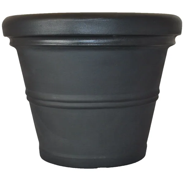 Tusco 13.5" Rolled Rim Planter Black