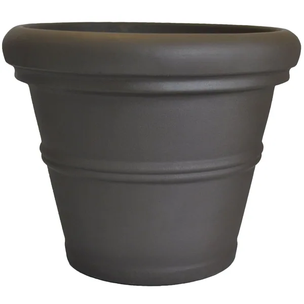 Tusco 13.5" Rolled Rim Planter Espresso