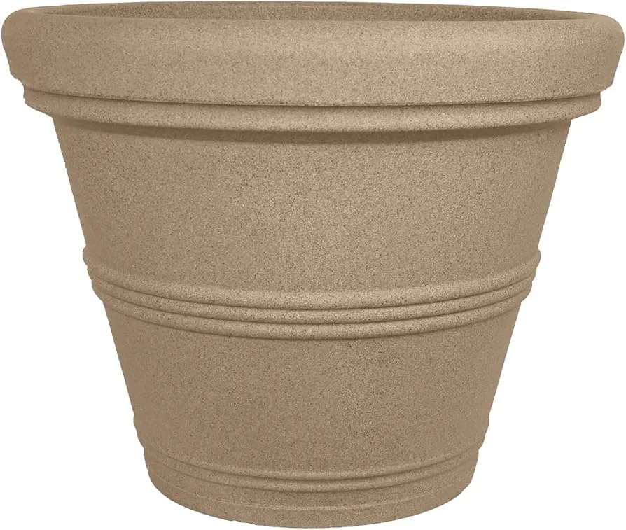 Tusco 13.5" Rolled Rim Planter Sandstone - Image 2