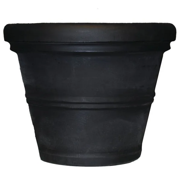 Tusco Rolled Rim Planter Black