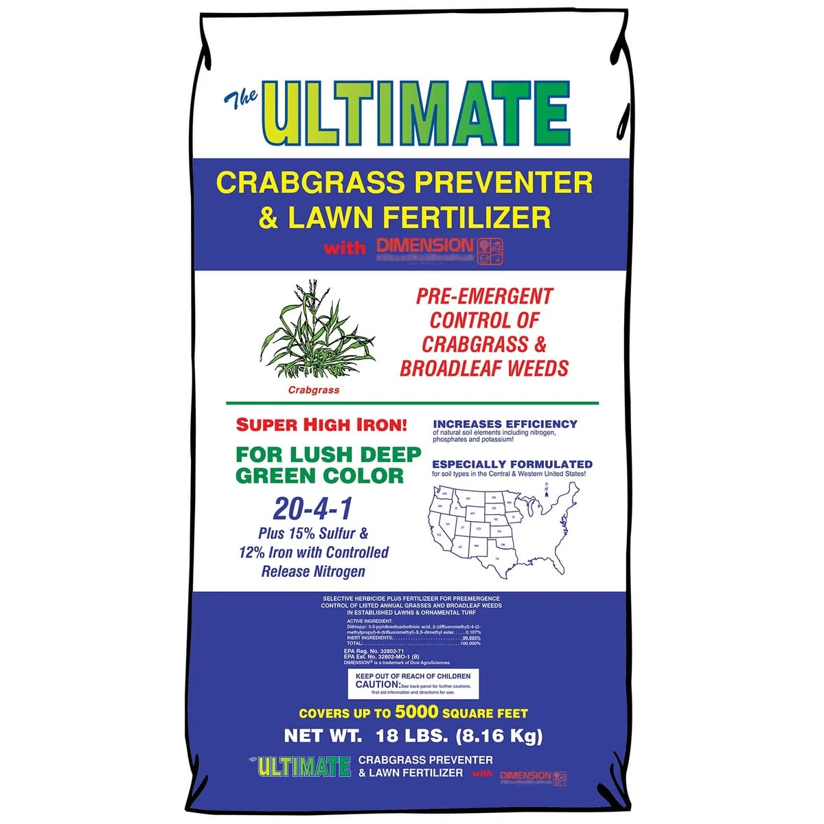 Ultimate 18 lbs Crabgrass Preventer 20-4-1 Dimension - Image 2