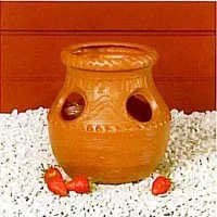 Union 8" High Strawberry Jar Terra Cotta 4-2" Holes