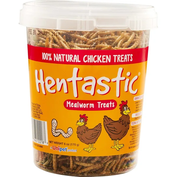 Unipet 6oz Hentastic Dried Mealworm Tamper Proof Tub
