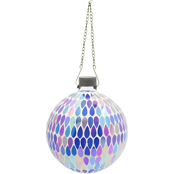 VCS 10" Iridescent Teardrop Tile Glass Globe w/ Hanging Chain - Image 2