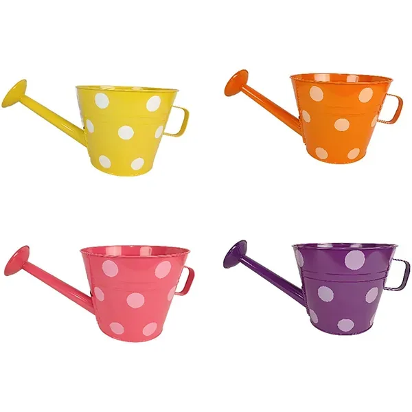VCS 10" Watering Can Planter with Handle Polka Dot - Image 2