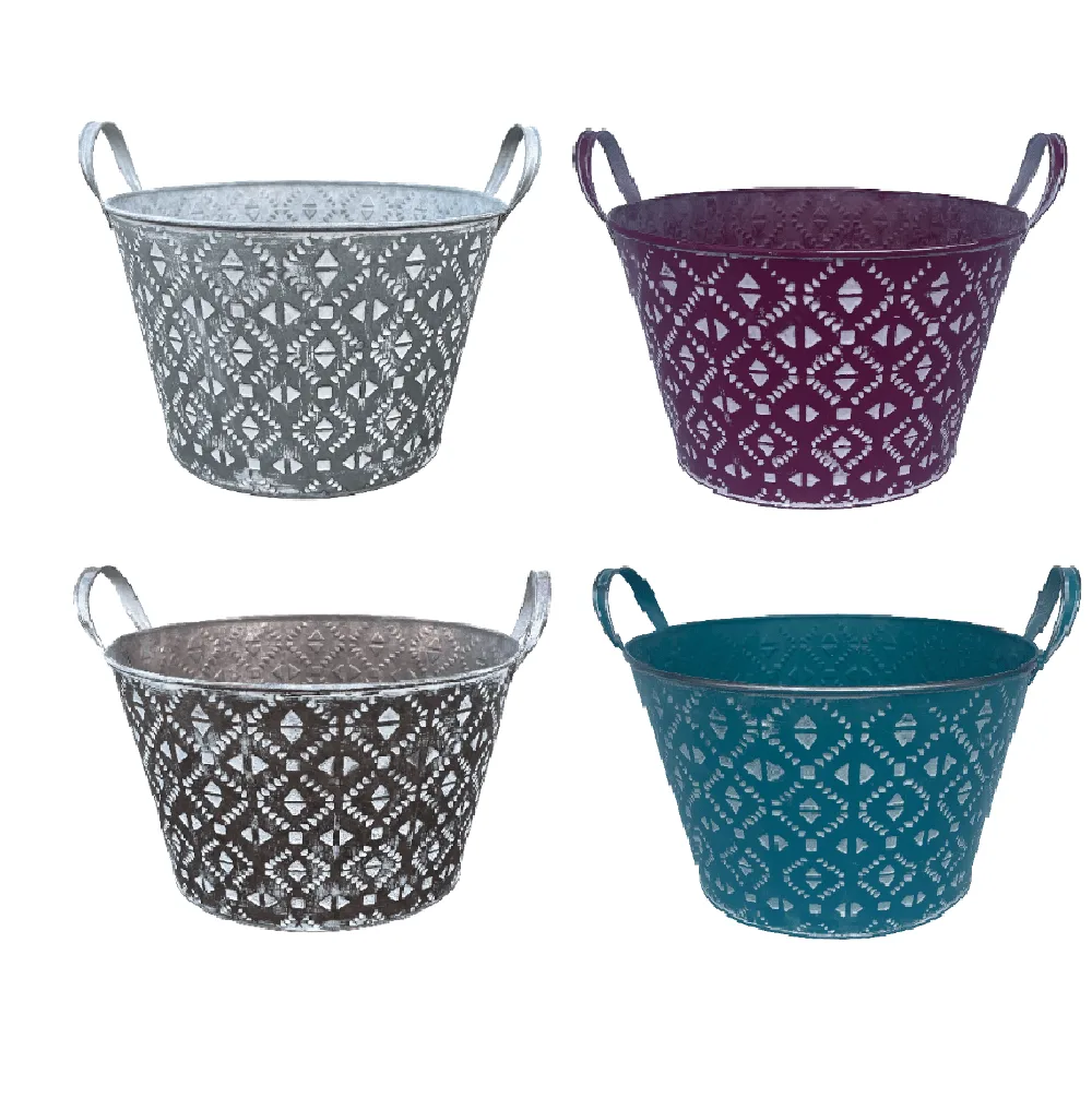VCS 11" Geometric Embossed Planters - Image 2