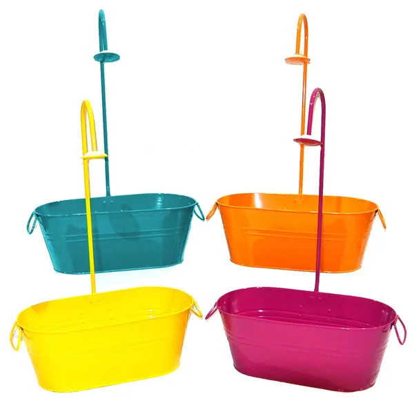 VCS 17" Flower Shower Oval Planter Watercolor