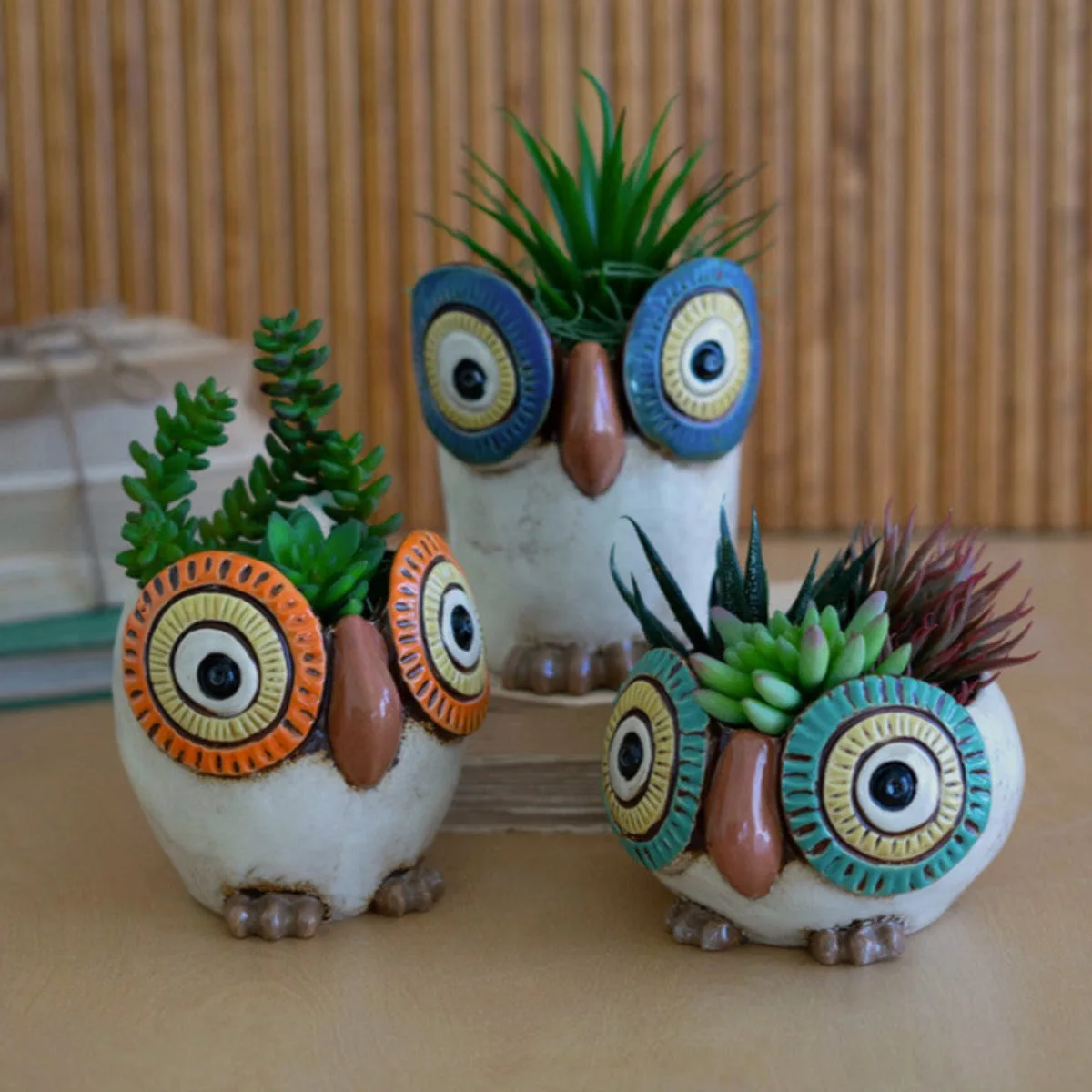 VCS 4" Ceramic Owl Planters - Image 2