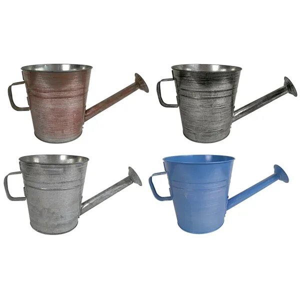 VCS 7" KD Watering Can Planters Galvanized Brushed - Image 2
