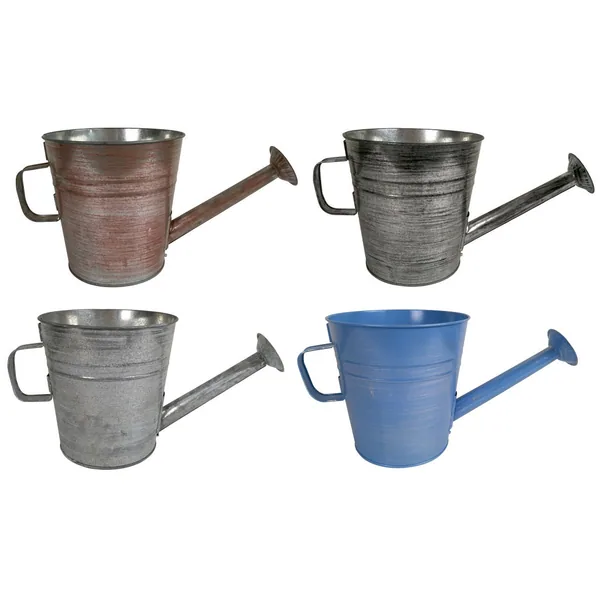 VCS 7" KD Watering Can Planters Galvanized Brushed