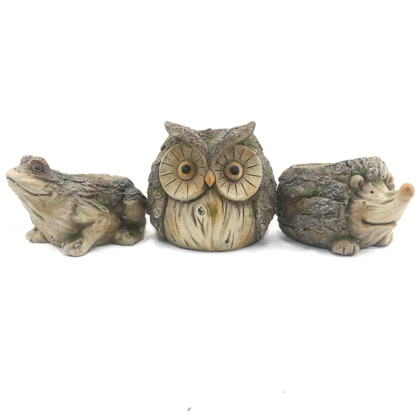 VCS Hedgehog Owl & Frog Planters