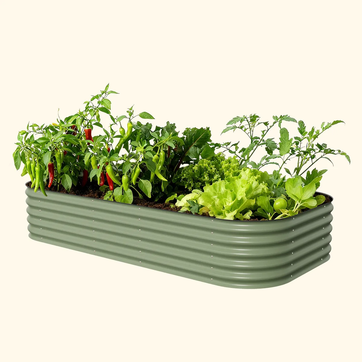 Vego Garden 17" 10 in 1 Modular Metal Raised Bed Olive Green - Image 2