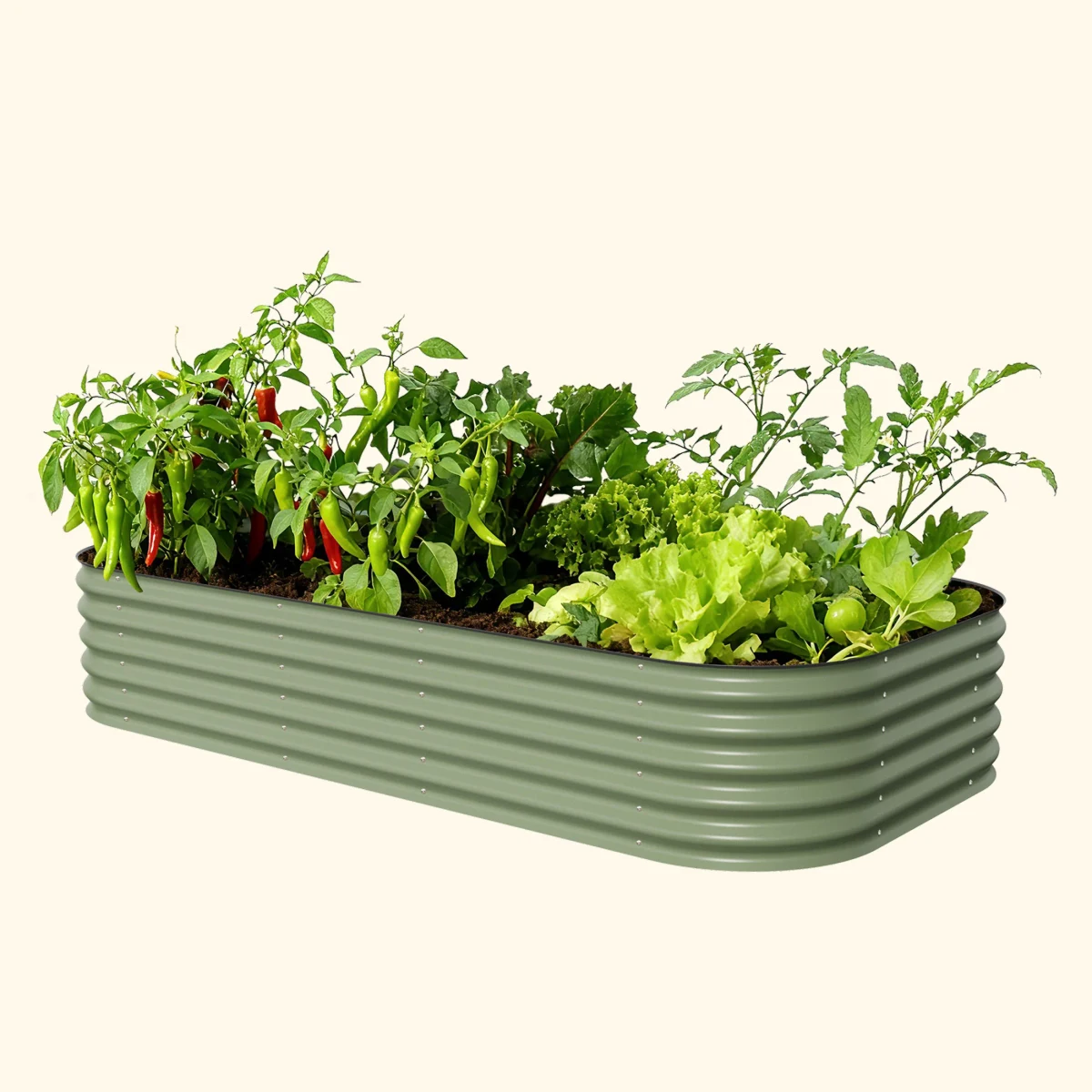 Vego Garden 17" 10 in 1 Modular Metal Raised Bed Olive Green