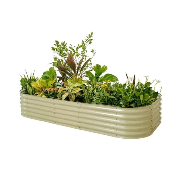 Vego Garden 17" 10 in 1 Modular Metal Raised Bed Pearl White - Image 2