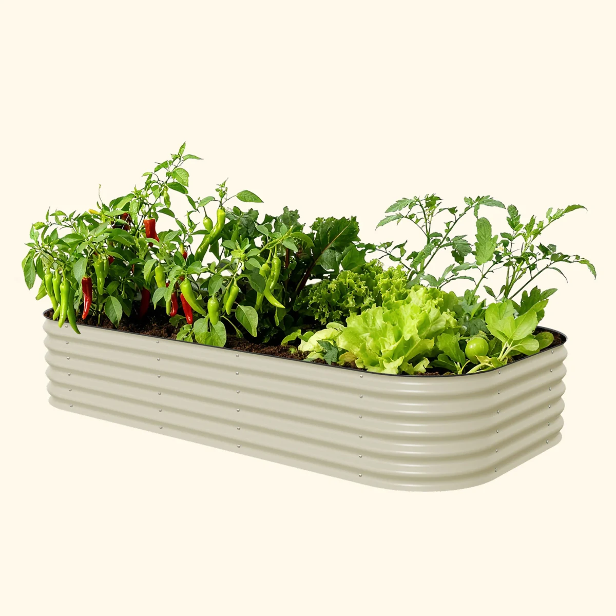 Vego Garden 17" 10 in 1 Modular Metal Raised Bed Pearl White