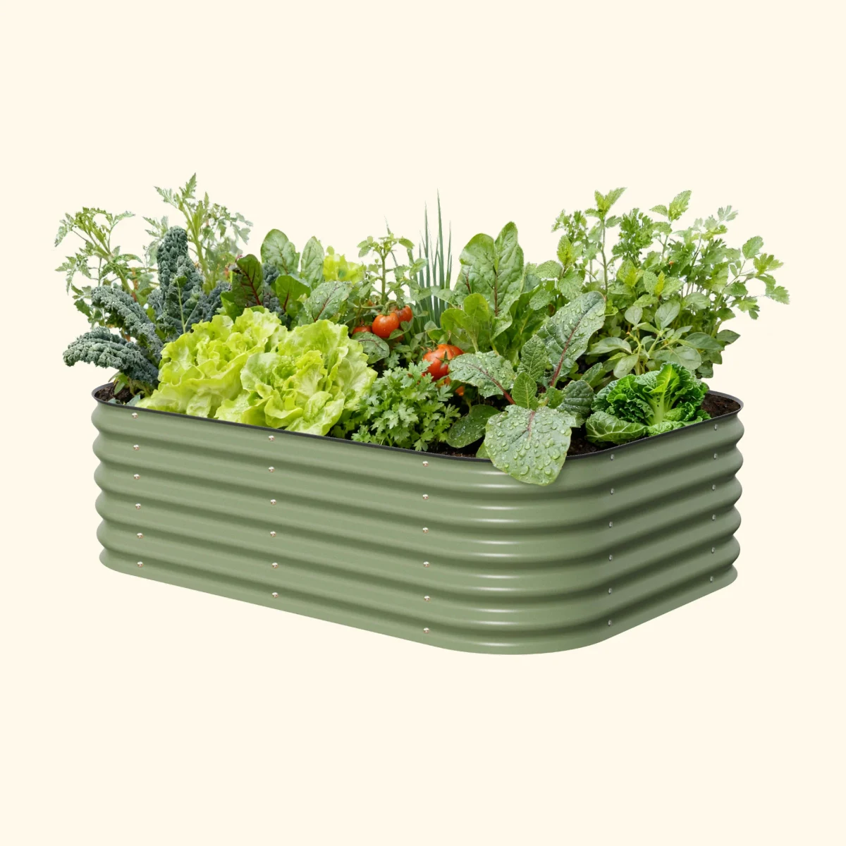 Vego Garden 17" 6 in 1 Modular Metal Raised Bed Olive Green