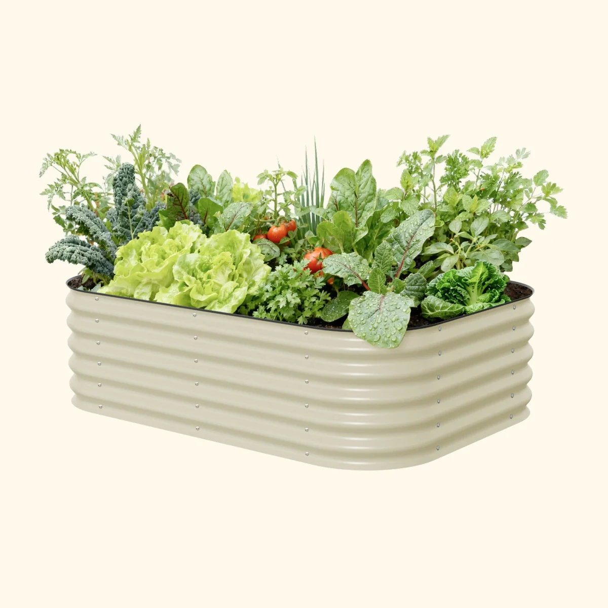 Vego Garden 17" 6 in 1 Modular Metal Raised Bed Pearl White
