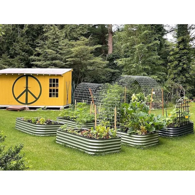 Vego Garden 17" 9 in 1 Modular Metal Raised Bed Olive Green - Image 2