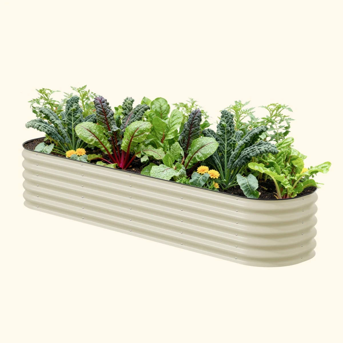 Vego Garden 17" 9 in 1 Modular Metal Raised Bed Pearl White