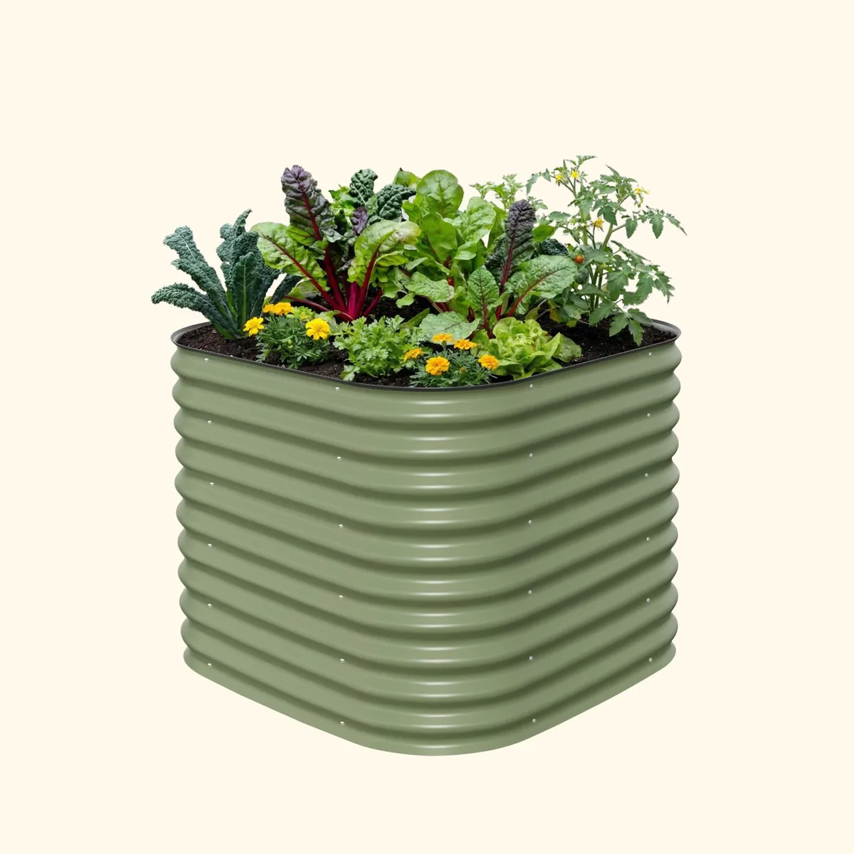 Vego Garden 32" 4 in 1 Modular Metal Raised Bed Olive Green - Image 2