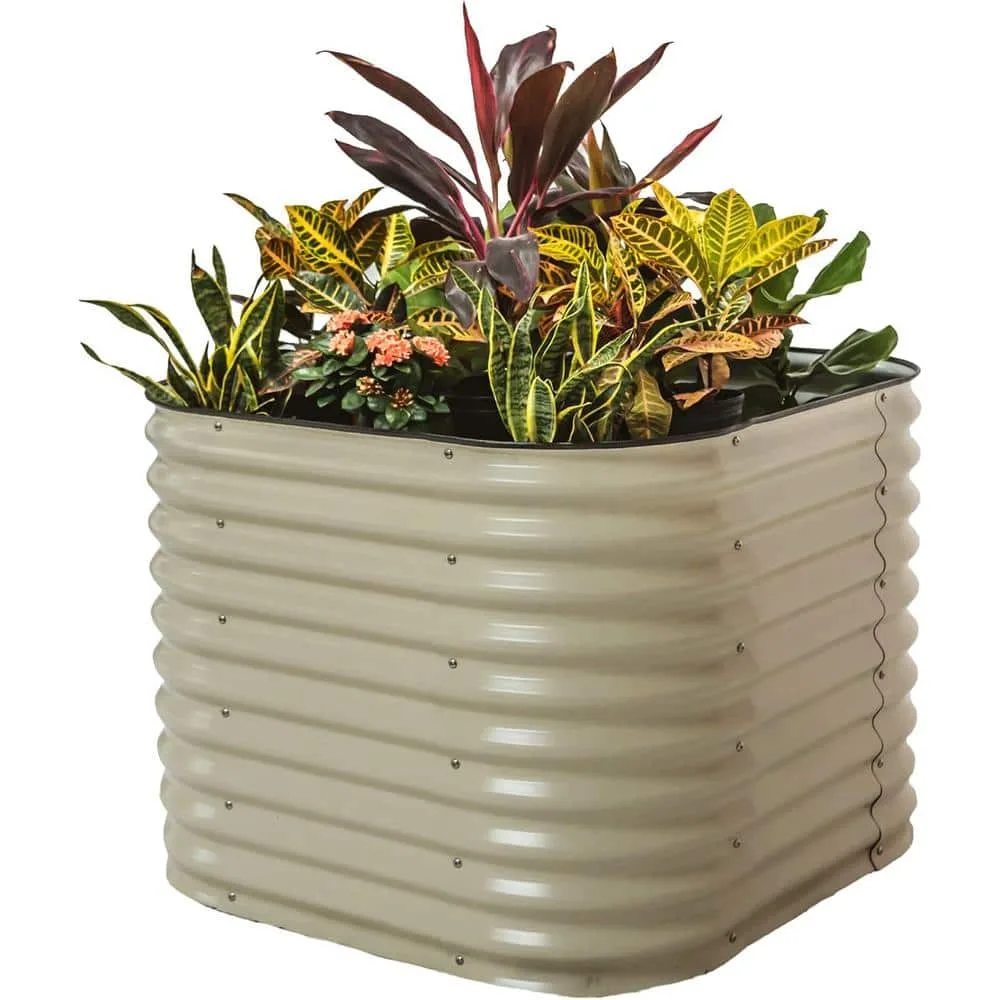 Vego Garden 32" 4 in 1 Modular Metal Raised Bed Pearl White - Image 2