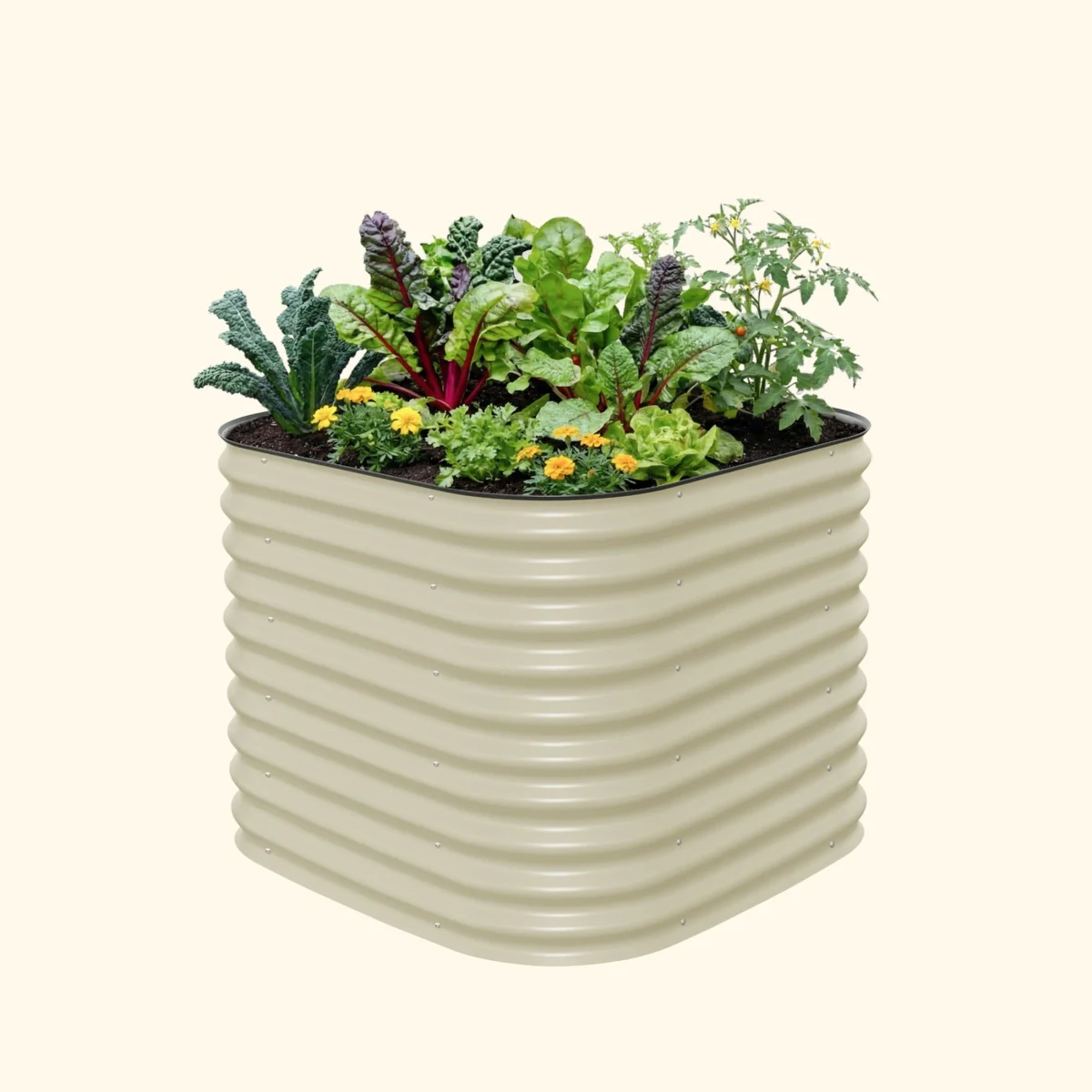 Vego Garden 32" 4 in 1 Modular Metal Raised Bed Pearl White