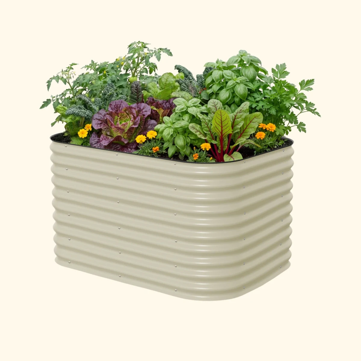 Vego Garden 32" 6 in 1 Modular Metal Raised Bed Pearl White