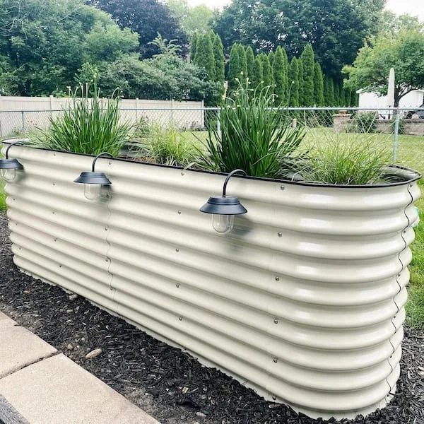Vego Garden 32" 9 in 1 Modular Metal Raised Bed Pearl White - Image 2