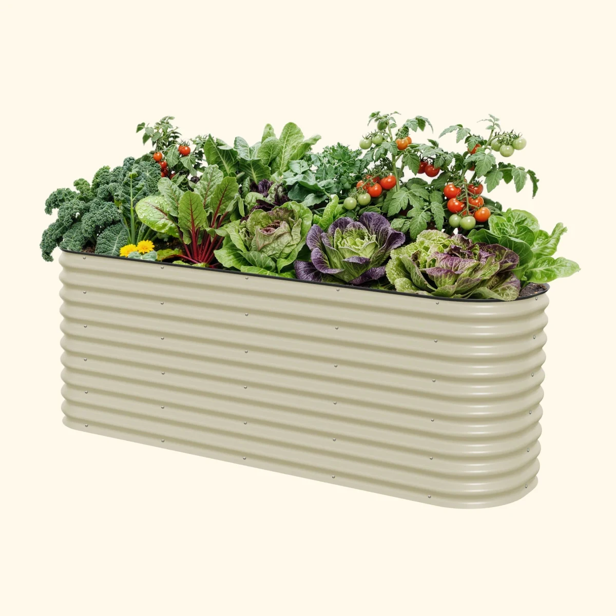 Vego Garden 32" 9 in 1 Modular Metal Raised Bed Pearl White