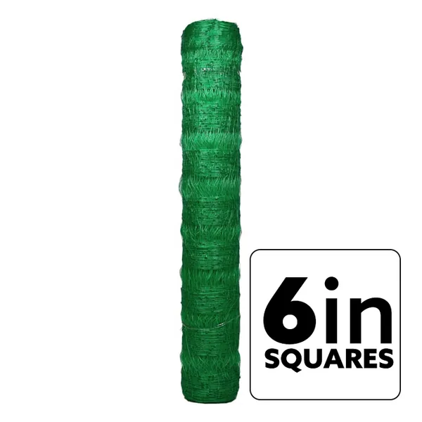 VineLine Durable Plastic Trellis Netting Green Roll 5ft x 1000ft w/ 6in Squares