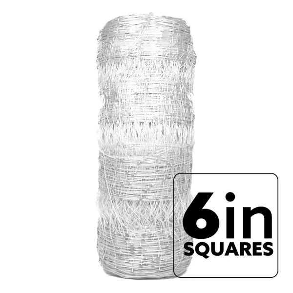 VineLine Durable Plastic Trellis Netting White Roll 10ft x 330ft w/ 6in Squares