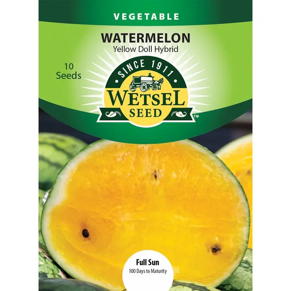 Watermelon, Yellow Doll Hybrid 10 Seed Count