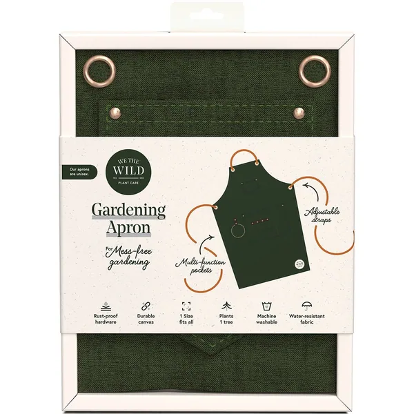 We The Wild Gardening Apron Green Recycled Canvas