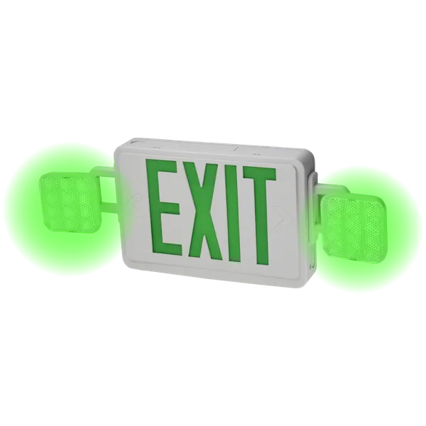 Green Light Exit Sign Combo Grow Room Emergency Lights
