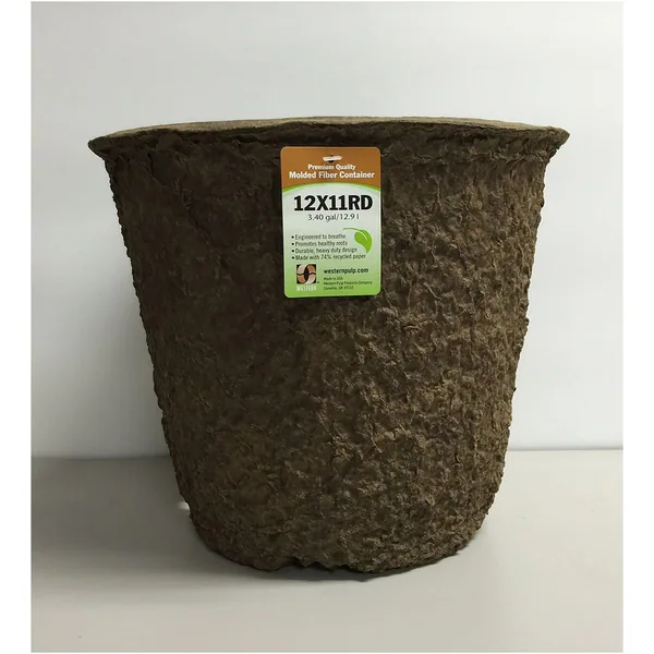 Western Pulp 12x11 Round Retail Container w/UPC, 3.40gal (Case of 18)