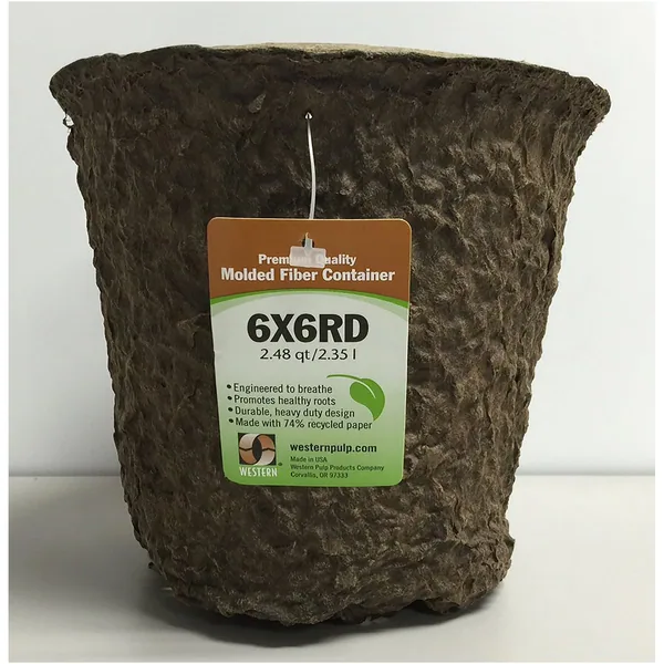 Western Pulp 6x6 Round Retail Container w/UPC, 2.48qt