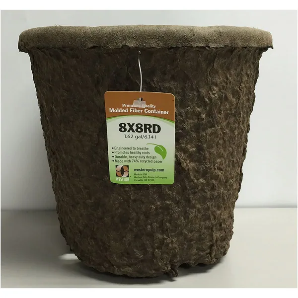 Western Pulp 8x8 Round Retail Container w/UPC, 1.62gal