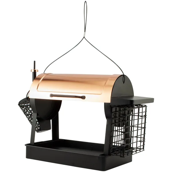 Wild Bird Lovers Smoker Grill Bird Feeder Copper & Black