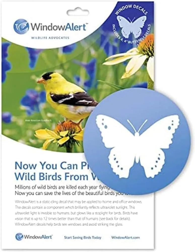 WindowAlert Butterfly UV-Reflective Anti-Collision Bird Deterrent Window Decal - Image 2
