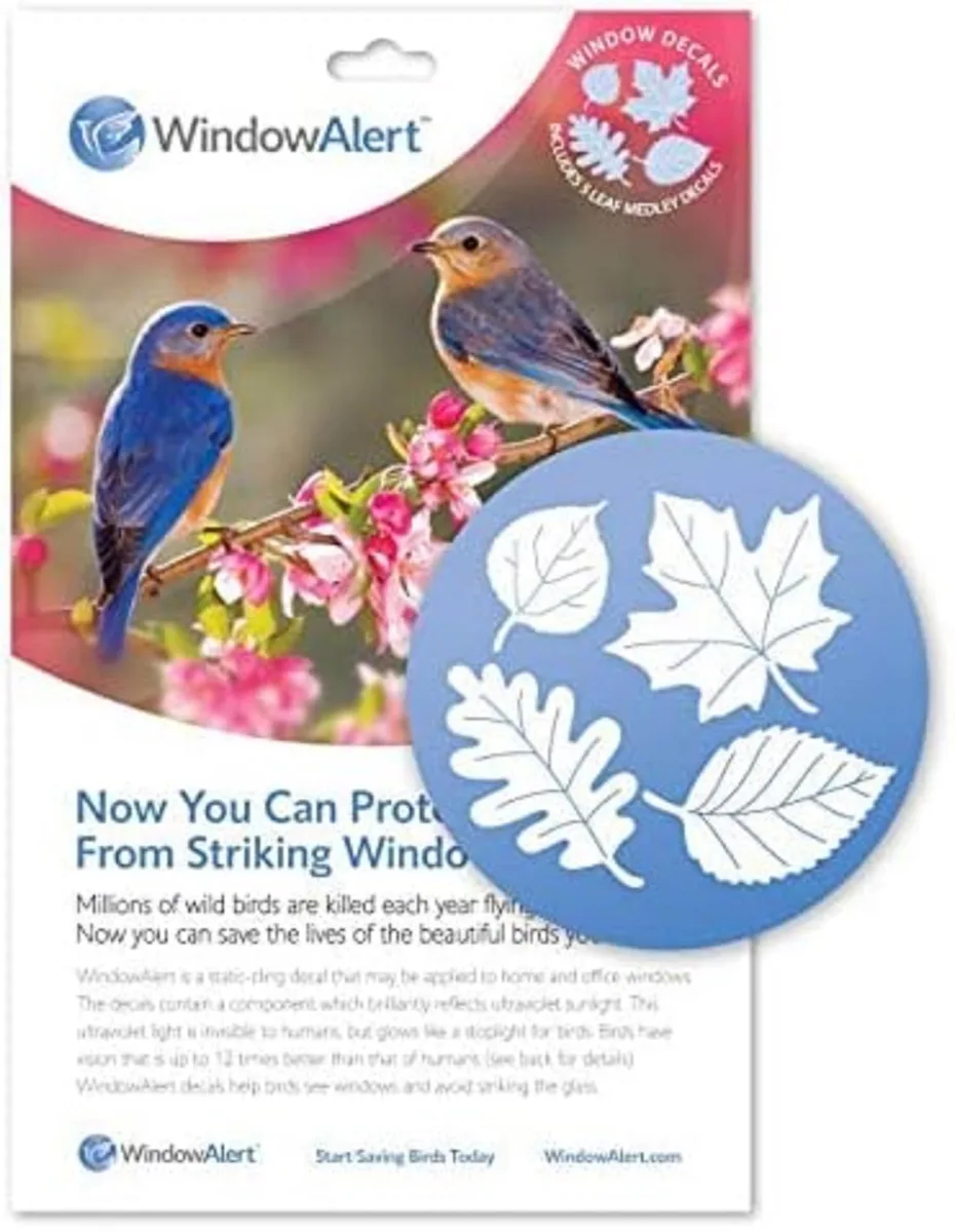 WindowAlert Leaf Medley UV-Reflective Anti-Collision Bird Deterrent Window Decal - Image 2